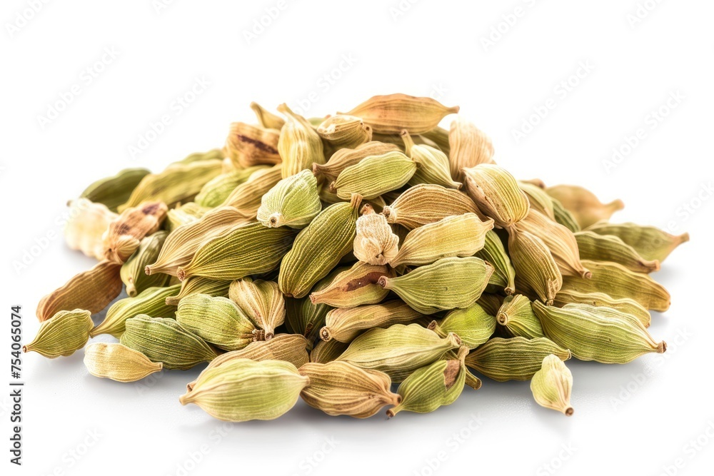 A pile of Cardamom. They are piled on top of each other A pile of Cardamom. They are piled on top of each other