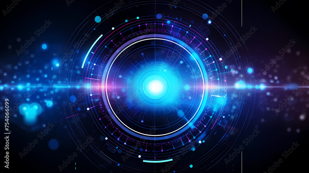 Futuristic blue technology interface with lighting effects Futuristic blue technology interface with lighting effects