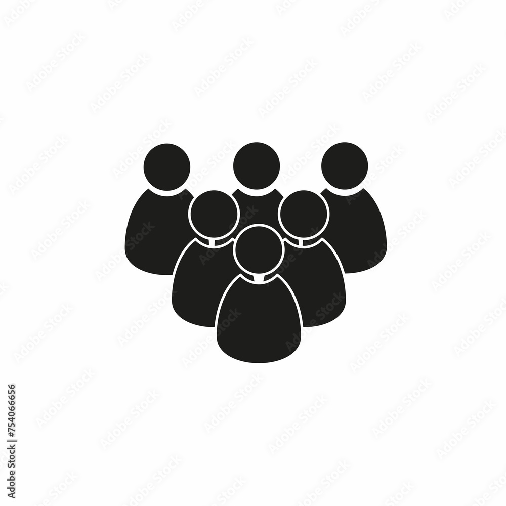 Illustration of a crowd of people, an icon of human silhouettes. A social icon, an icon of a user group, a corporate team. Flat design style, illustration Illustration of a crowd of people, an icon of human silhouettes. A social icon, an icon of a user group, a corporate team. Flat design style, illustration