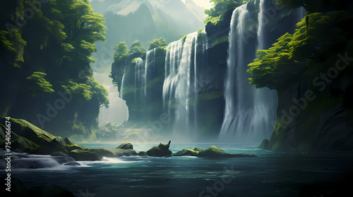 majestic wilderness waterfall