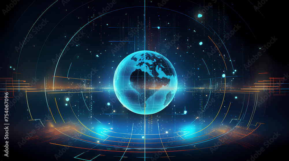 Futuristic blue technology interface with lighting effects Futuristic blue technology interface with lighting effects
