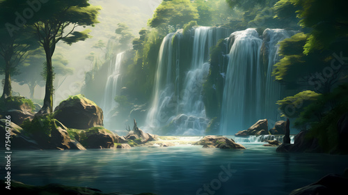 majestic wilderness waterfall