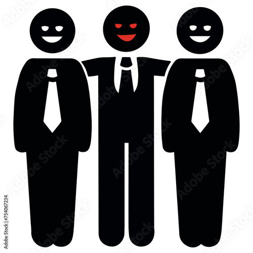 Vector bad business colleagues illustration stick man