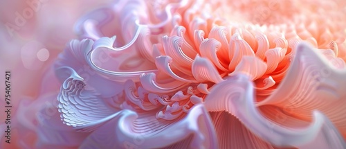 Daisy Whisper  Extreme macro captures the delicate wavy layers of 3D daisy petals  evoking a sense of calm.