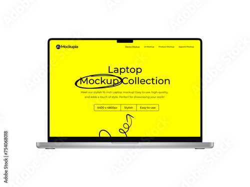Laptop Mockup | Fully Editable File, Replaceable Screen, Separated Shadow and Background 