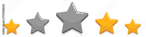 Rating Stars Review with 3 Yellow Stars