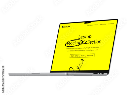 Laptop Mockup | Fully Editable File, Replaceable Screen, Separated Shadow and Background	
