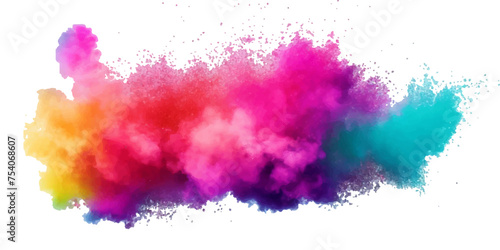 HD bright colorful fogy color explosion burst isolated white background.