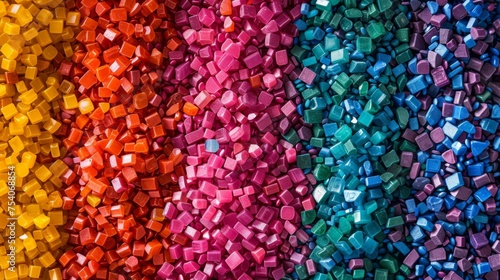 Gradient of Colored Plastic Pellets for Manufacturing