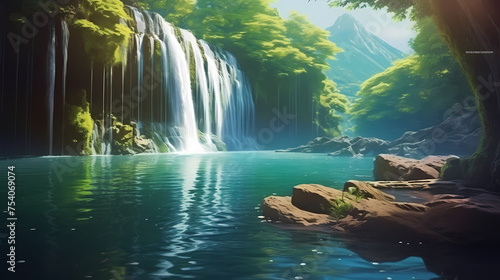 majestic wilderness waterfall