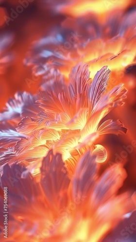 Frostfire Glow: Daisy petals exude a captivating glow, combining the chill of frost with the warmth of fire.