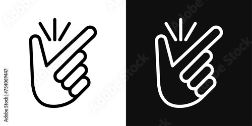 Finger Snapping Icon Set. Vector Illustration