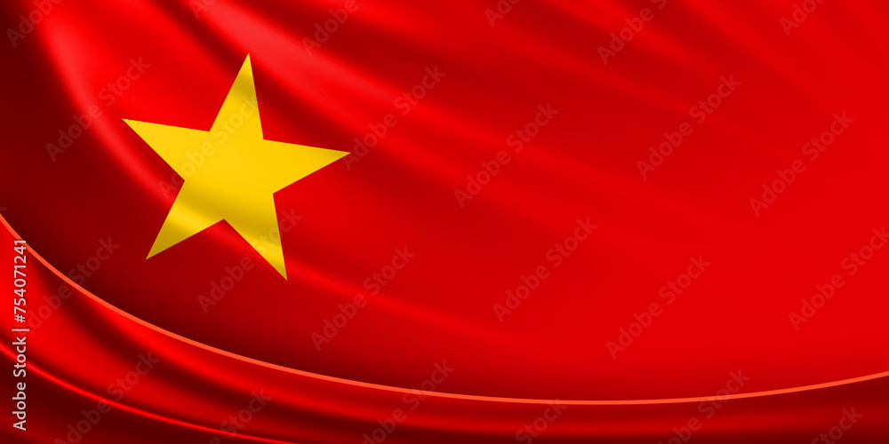 Vietnam flag background 3d illustration Vietnam flag background 3d illustration