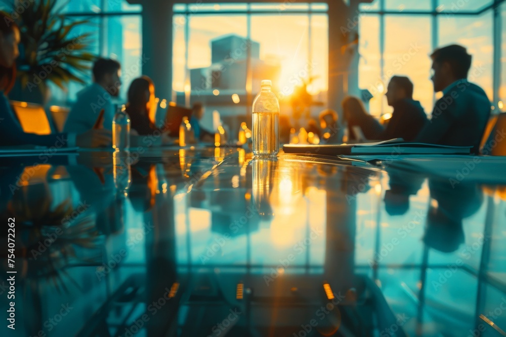 business people in discussion at the table in modern office for brainstorming and planning, blurred business people in discussion at the table in modern office for brainstorming and planning, blurred