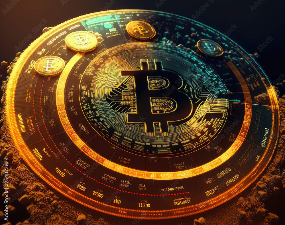 Abstract Bitcoin Technology Concept Background Abstract Bitcoin Technology Concept Background