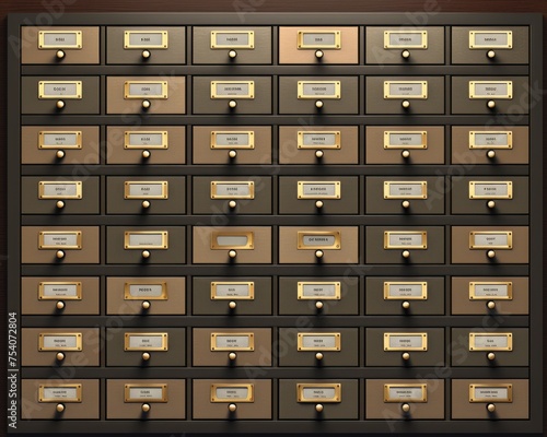 An AI generated image of a library card catalogStudio shot luxurious design elegant simplicity