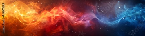 Vibrant and Colorful Fire and Ice Abstract Background, To add a striking and energetic backdrop to digital and print designs, conveying a sense of