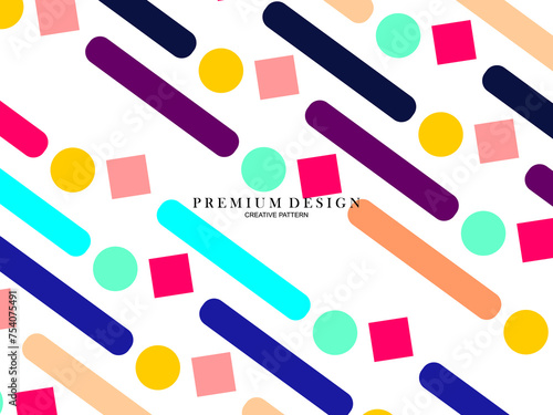 Background for the composition of colorful minimalist line art shapes with a modern concept.