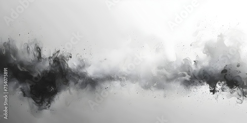 Black Ink in Water Abstract Background with Gray Smoke - Minimalist Design Element