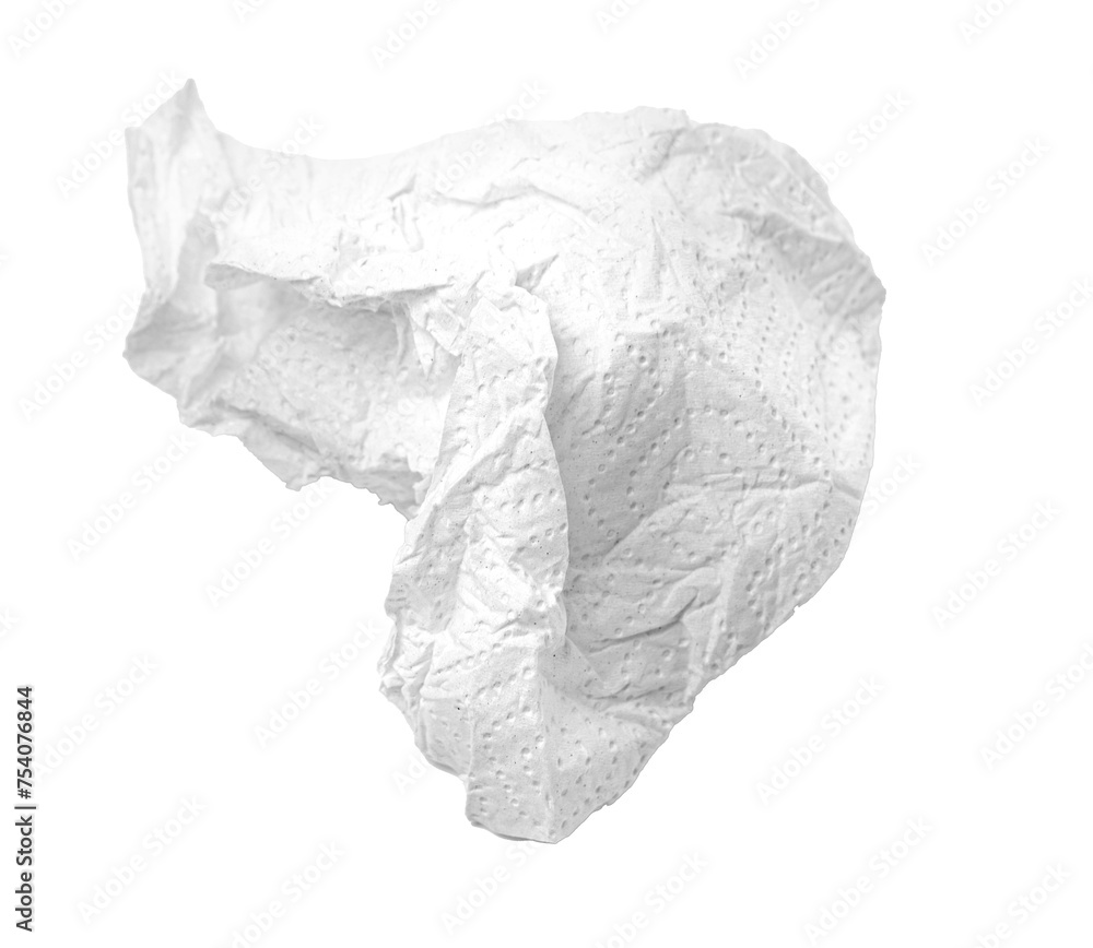 Crumpled white paper napkin - unused