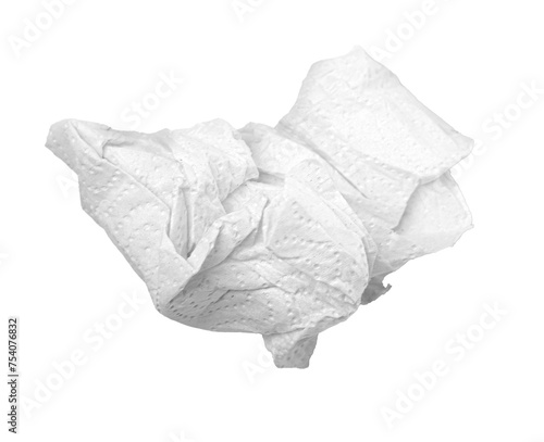 Fotografie Crumpled white paper napkin - unused