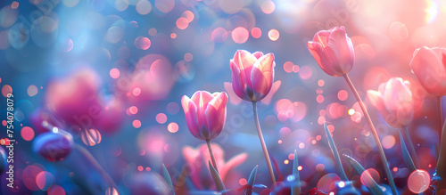 tulips flower spring nature concept background © oswasa