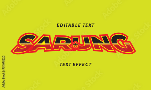 text effect with red and black colour