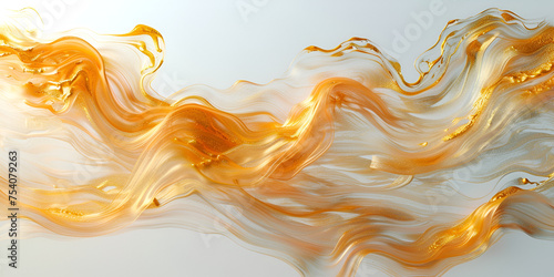 A watercolor painting of a yellow and orange background with a white background An orange and yellow background with a flowing wave.AI Generative
