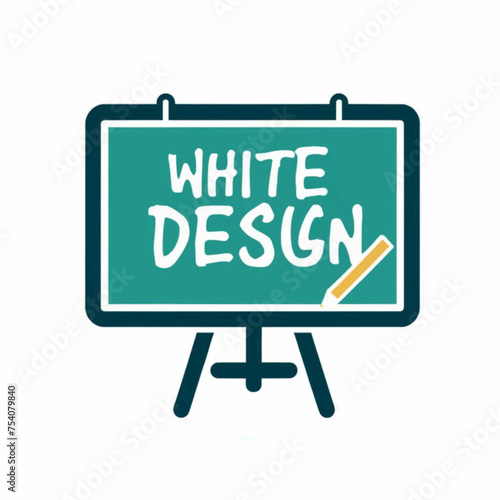 What's Design concept with chalkboard icon over white background, vector illustration 