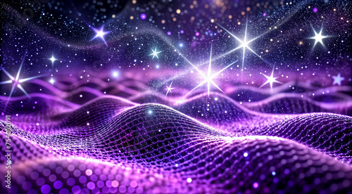 Glittering purple abstraction with sparks