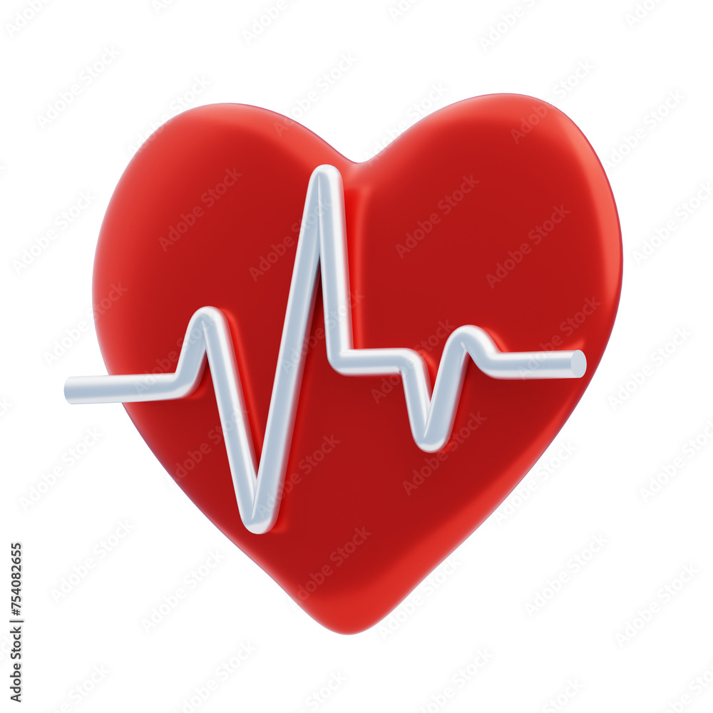3D Heartbeat Life Pulse. 3d illustration, 3d element, 3d rendering. 3d visualization isolated on a transparent background 3D Heartbeat Life Pulse. 3d illustration, 3d element, 3d rendering. 3d visualization isolated on a transparent background