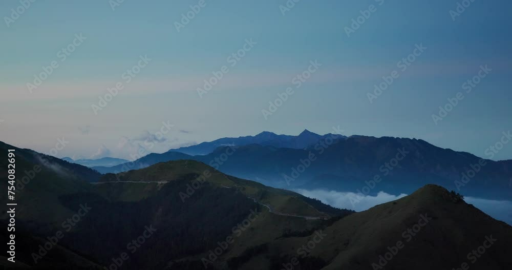 Beautiful scenery view over the mountain under sunset Beautiful scenery view over the mountain under sunset