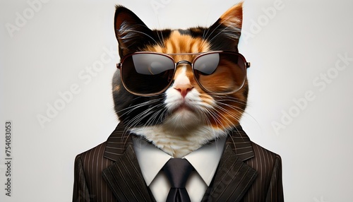 Calico Cat in a Suit