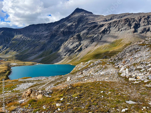 Lake Panoramas: High-Altitude Trail Views in Val d'Isere, aiguille de la grande sassière, France