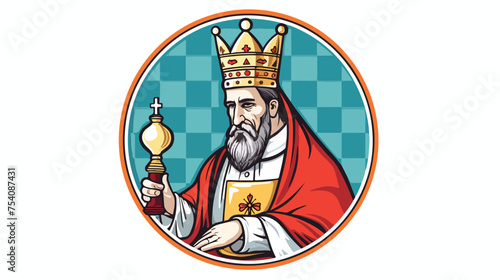 Bishop Chess on a Circle. Freehand draw.