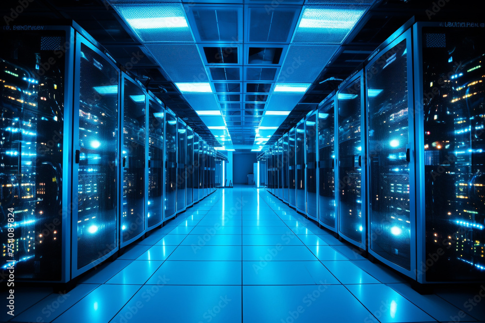 Fototapeta premium Data center in high operation