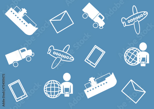 Logistics icons set