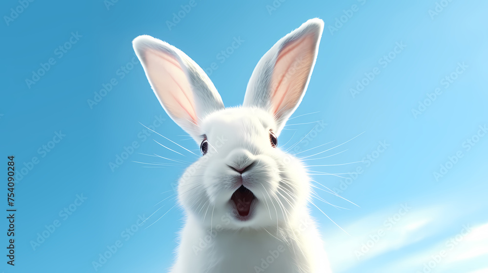 Obraz premium Cute bunny, easter background