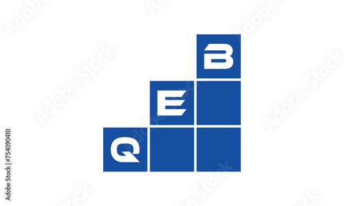 QEB initial letter financial logo design vector template. economics, growth, meter, range, profit, loan, graph, finance, benefits, economic, increase, arrow up, grade, grew up, topper, company, scale