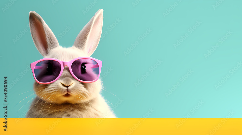 Cute bunny, easter background