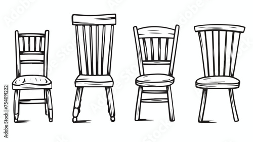 Chair line vector illustration isolated on white background