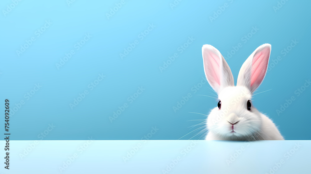 Obraz premium Cute bunny, easter background