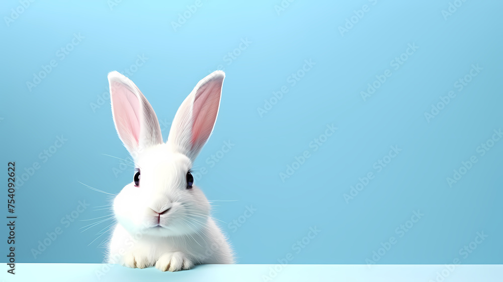 Obraz premium Cute bunny, easter background