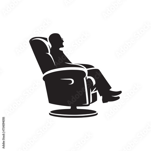 A Stage for Relaxation: The Recliner Silhouette Offers a Dedicated Spot to Kick Back and Recharge. Recliner Illustration - Recliner Vector