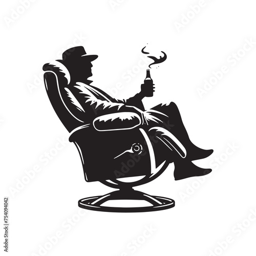 Achieving Visual Harmony: Integrate the Recliner Silhouette into Designs for Balance and Cohesion. Recliner Illustration - Recliner Vector