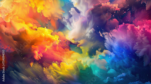 An explosion of vibrant colors dances across the canvas, evoking the beauty of a vivid dreamscape.