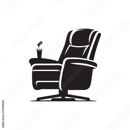Beyond Function: The Recliner Silhouette Represents a Symbol of Relaxation and Leisure Time. Recliner Illustration - Recliner Vector