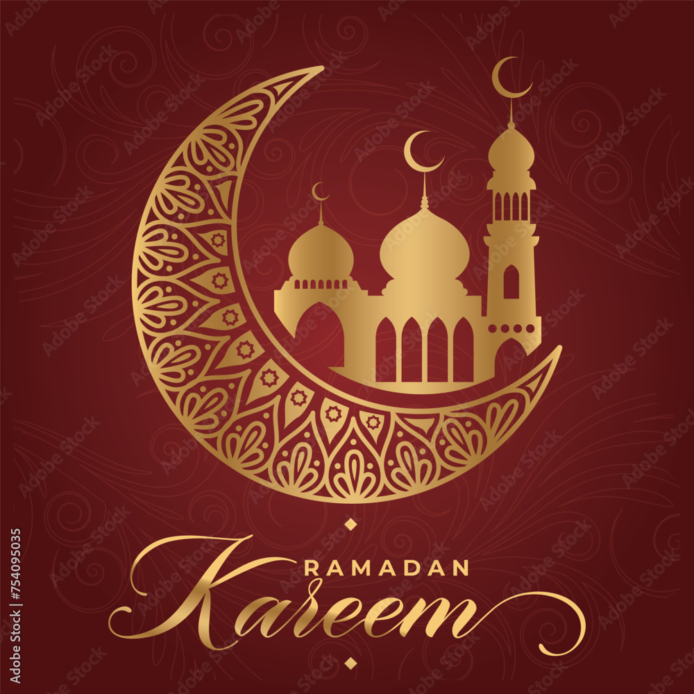 Fototapeta premium Vector file, elegant luxury Ramadan, Eid al-Fitr, Islamic background decorative greeting card