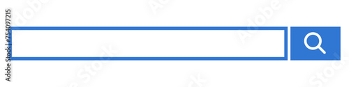 Blue Internet search bar. Search box with blank space. Vector.