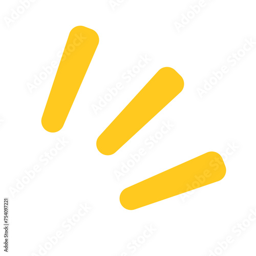 Yellow emphasis pop icon. Surprising expression. Vector.